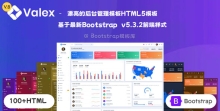 基于Bootstrap构造的管理后台模板 - Valex，完整的UI组件、样式和功能的预构建框架